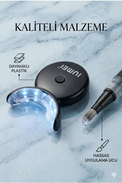 IUMEI Profesyonel 32 LED Diş Beyazlatma Seti Evde Hızlı Etkili Güvenli 4 Kalem Dahil - Siyah